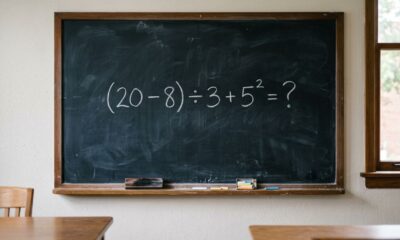 Você consegue resolver (20 − 8) ÷ 3 + 5² sem consultar a calculadora?