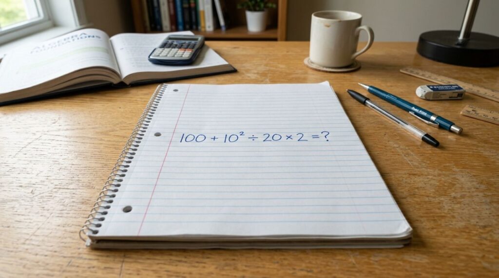 Se você resolver 100 + 10² ÷ 20 × 2 sem calculadora, sua memória matemática merece nota 10