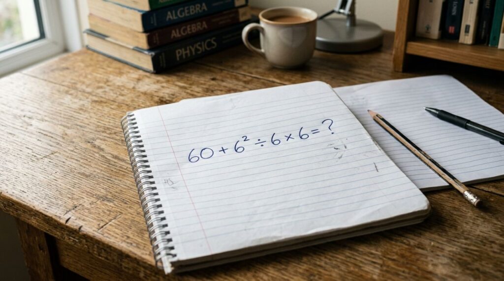 Se você resolver 60 + 6² ÷ 6 × 6 de primeira, seu raciocínio matemático está em dia