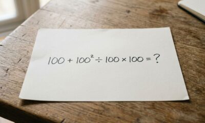 A conta 100 + 100² ÷ 100 × 100 parece coisa de escola, mas exige atenção para não errar
