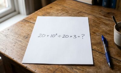 Se você resolver 20 + 10² ÷ 20 × 3 de cabeça, sua memória matemática está em dia