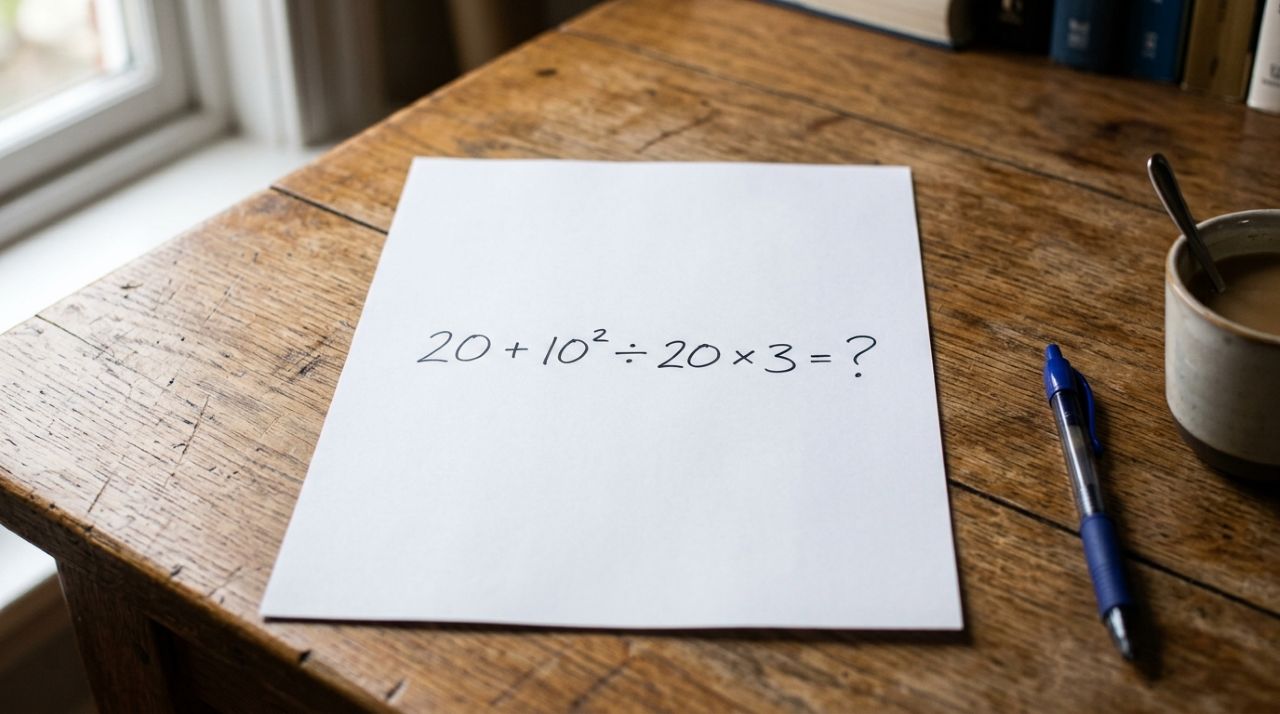 Se você resolver 20 + 10² ÷ 20 × 3 de cabeça, sua memória matemática está em dia
