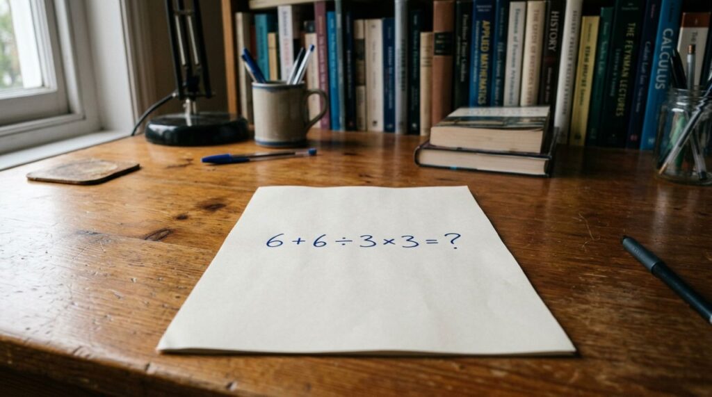 O cálculo 6 + 6 ÷ 3 × 3 parece fácil, mas poucos acertam de primeira