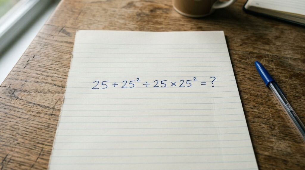 A conta 25 + 25² ÷ 25 × 25² parece coisa de escola, mas exige atenção para não errar