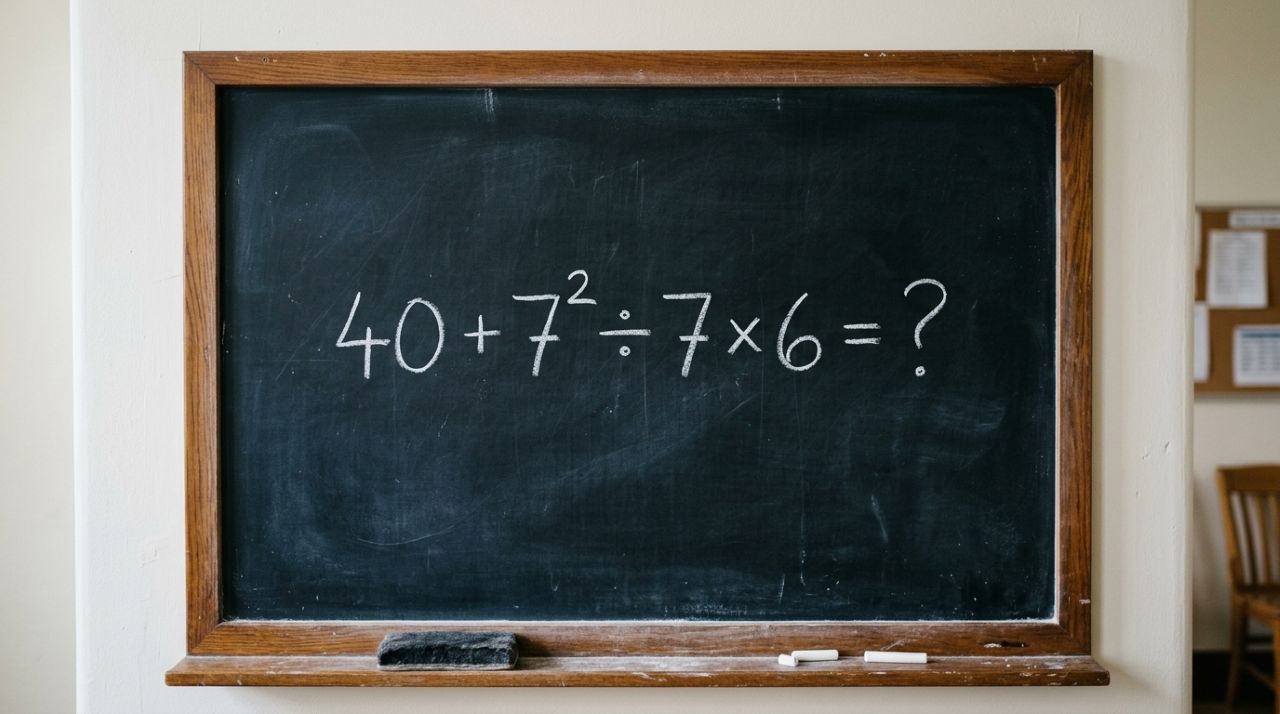 Só os mais atentos percebem a pegadinha escondida em 40 + 7² ÷ 7 × 6
