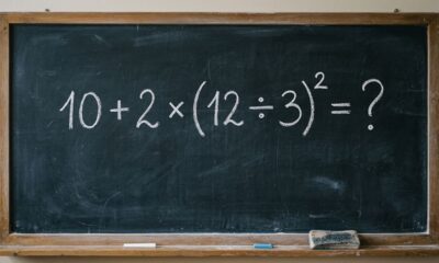 Desafio matemático: você consegue resolver 10 + 2 × (12 ÷ 3)² sem calculadora?