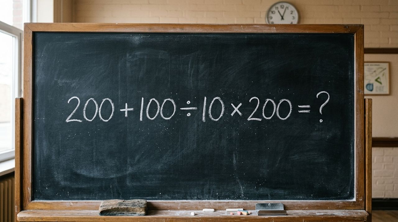 Apenas 1 em cada 5 idosos consegue acertar de primeira: quanto é 200 + 100 ÷ 10 × 200?