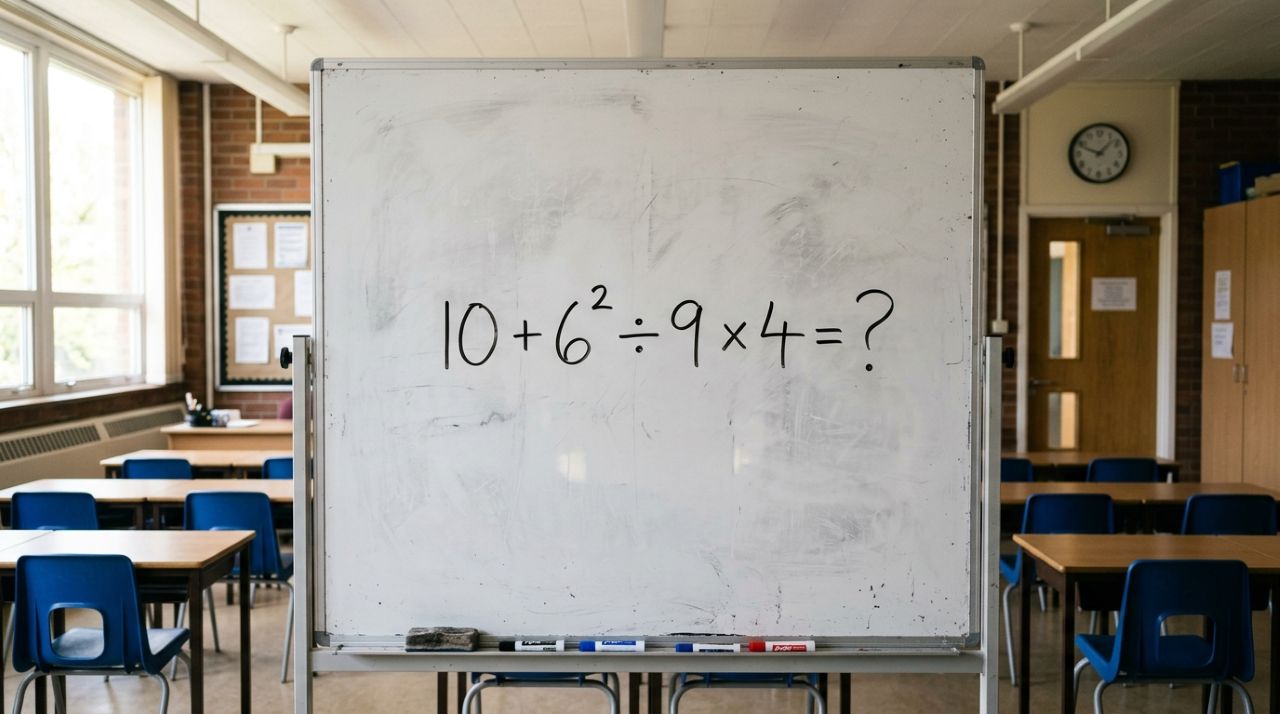 Resolva 10 + 6² ÷ 9 × 4 e prove que ainda lembra como lidar com potências