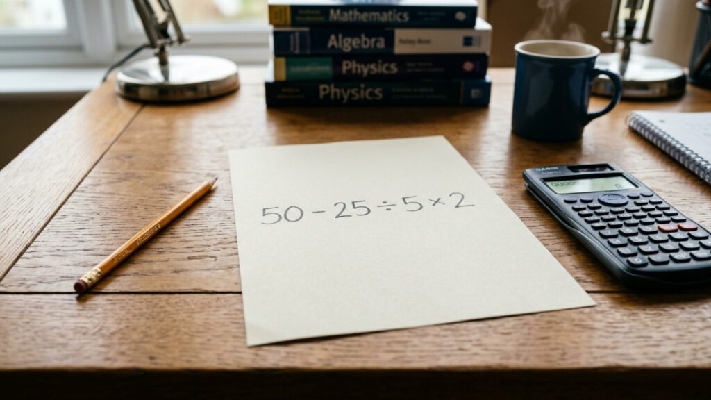 Só 1 em cada 8 consegue resolver 50 - 25 ÷ 5 × 2 de cabeça sem cair na pegadinha