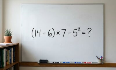Você consegue resolver (14 − 6) × 7 − 5² sem cometer nenhum deslize?