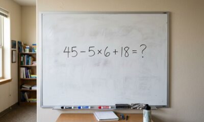 Só os mais atentos acertam de primeira: 45 − 5 × 6 + 18