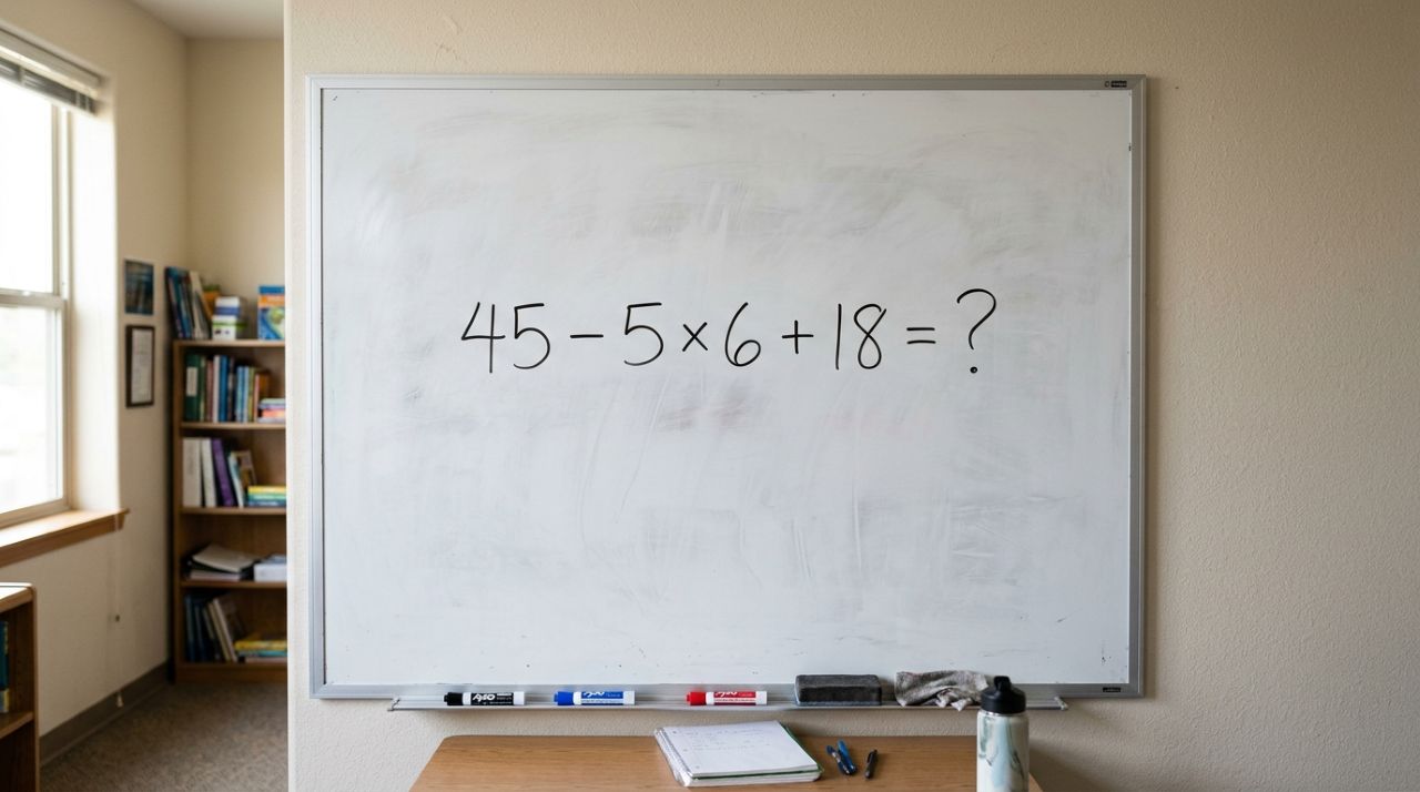 Só os mais atentos acertam de primeira: 45 − 5 × 6 + 18