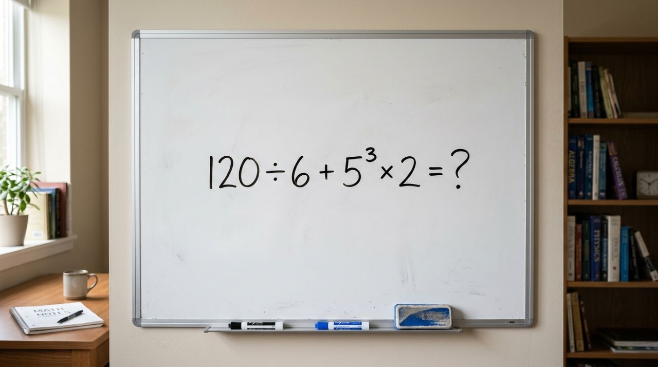 Se você acertar 120 ÷ 6 + 5³ × 2, ainda domina as regras da escola