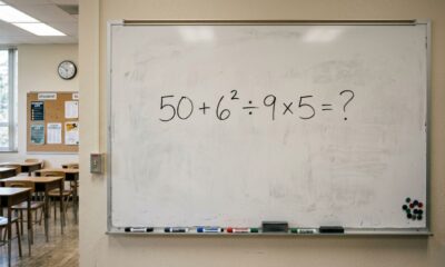 A conta 50 + 6² ÷ 9 × 5 parece fácil até você tentar resolvê-la sem calculadora