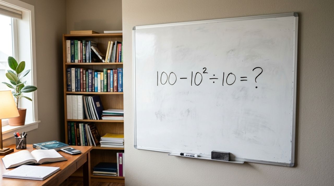 O desafio matemático que parece óbvio até você começar a calcular: 100 − 10² ÷ 10