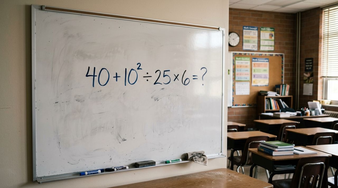 A conta 40 + 10² ÷ 25 × 6 pode confundir até quem era bom em matemática