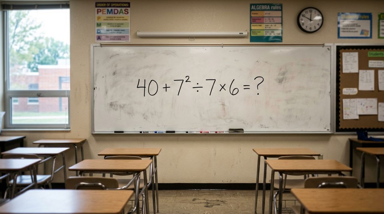 Se você resolver 40 + 7² ÷ 7 × 6 de primeira, sua memória matemática está afiada