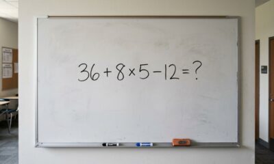 Você tem 15 segundos para resolver 36 + 8 × 5 − 12: consegue sem calculadora?