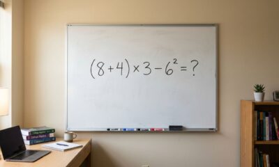 Se você resolver (8 + 4) × 3 − 6² sem calculadora, sua memória matemática está afiada