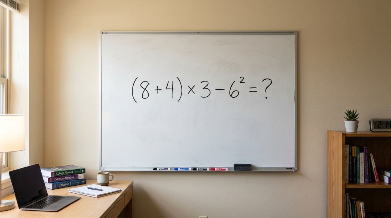 Se você resolver (8 + 4) × 3 − 6² sem calculadora, sua memória matemática está afiada
