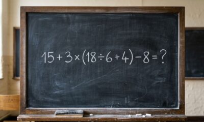Você consegue resolver 15 + 3 × (18 ÷ 6 + 4) − 8 sem usar calculadora?