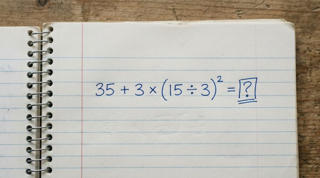 Se você resolver 35 + 3 × (15 ÷ 3)² de primeira, sua memória matemática está melhor que a de muita gente