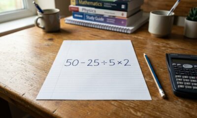 Só 1 em cada 8 consegue resolver 50 - 25 ÷ 5 × 2 de cabeça sem cair na pegadinha