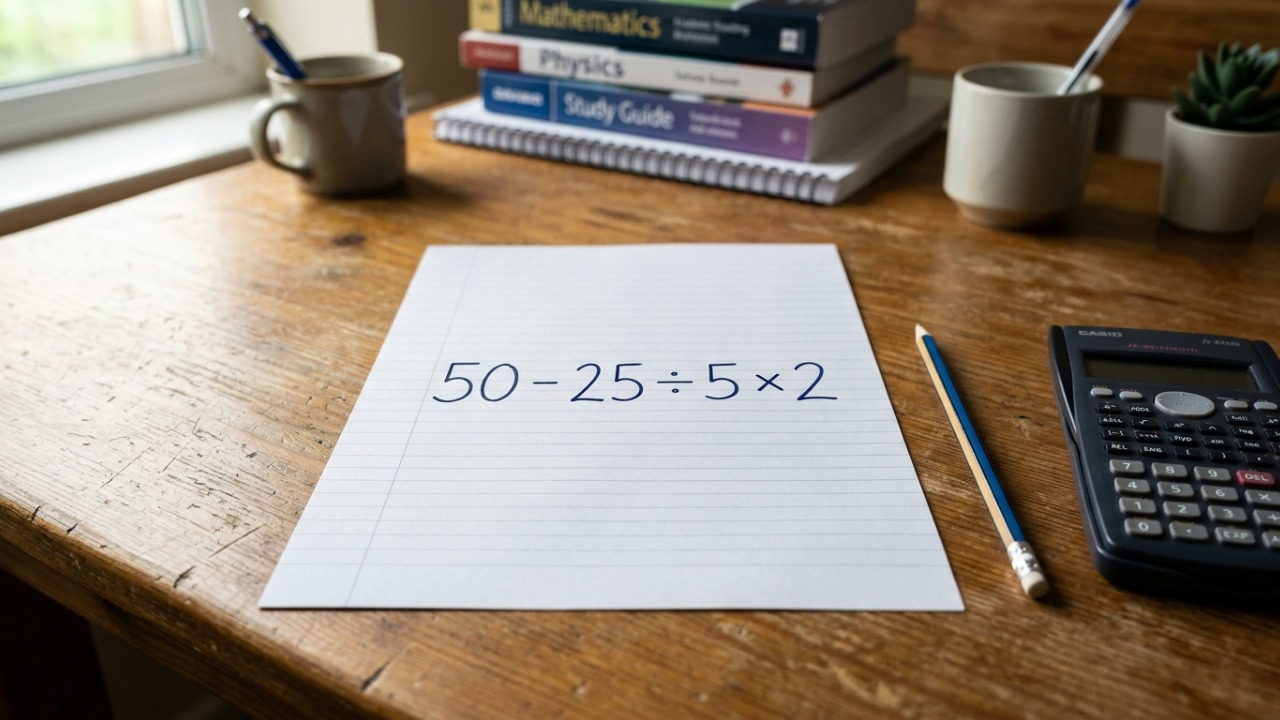 Só 1 em cada 8 consegue resolver 50 - 25 ÷ 5 × 2 de cabeça sem cair na pegadinha