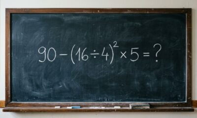 A conta 90 − (16 ÷ 4)² × 5 é um teste rápido para quem diz ter memória matemática afiada