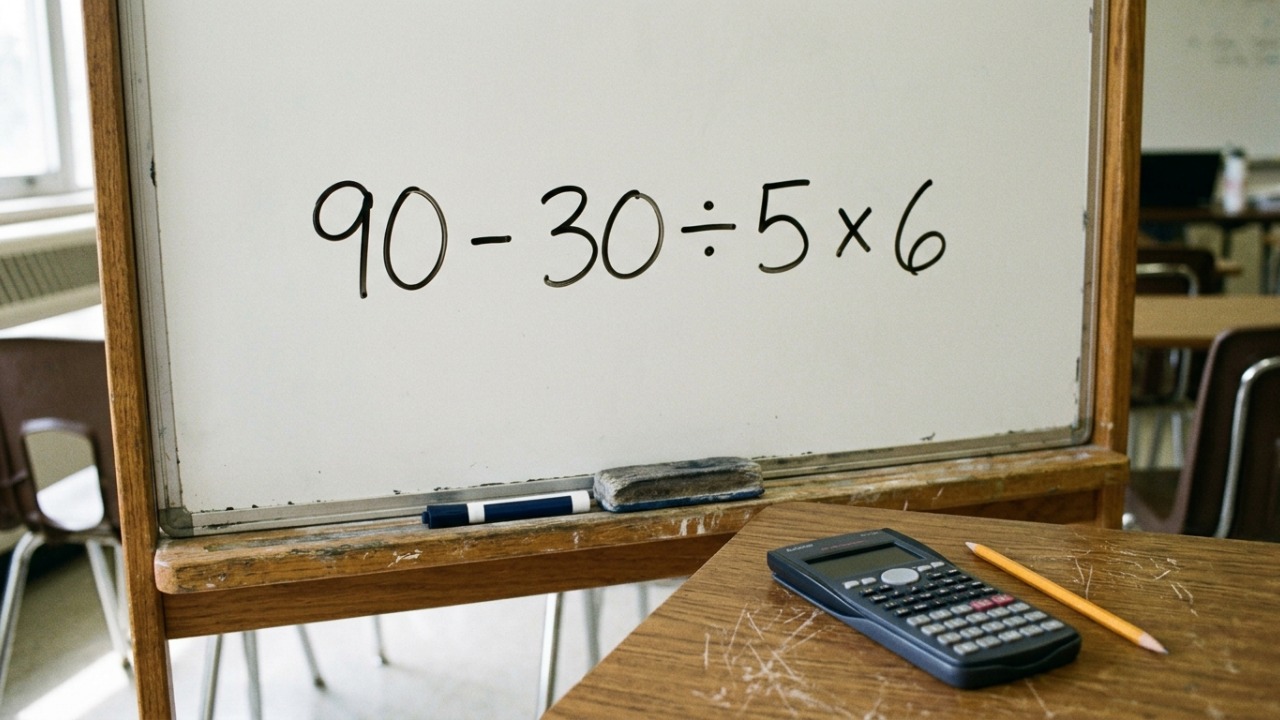 Esta conta parece de ensino fundamental, mas 90 - 30 ÷ 5 × 6 ainda confunde muita gente