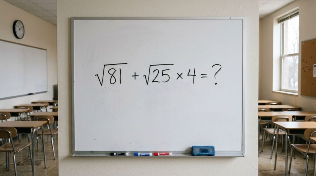 Sem calculadora: quanto é √81 + √25 × 4? O desafio de matemática que parece simples, mas pode confundir até quem é bom em matemática