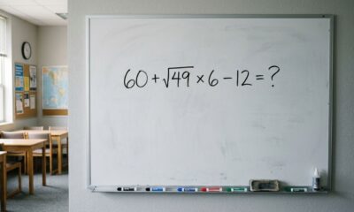 Apenas os mais atentos conseguem resolver este cálculo sem calculadora 60 + √49 × 6 − 12
