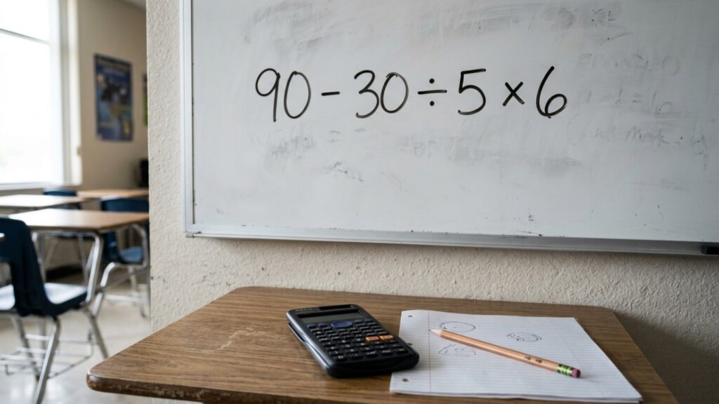 Esta conta parece de ensino fundamental, mas 90 - 30 ÷ 5 × 6 ainda confunde muita gente