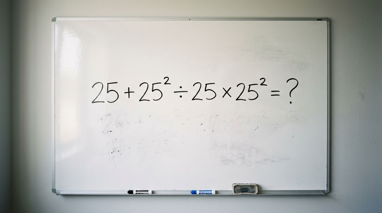 A conta 25 + 25² ÷ 25 × 25² parece coisa de escola, mas exige atenção para não errar