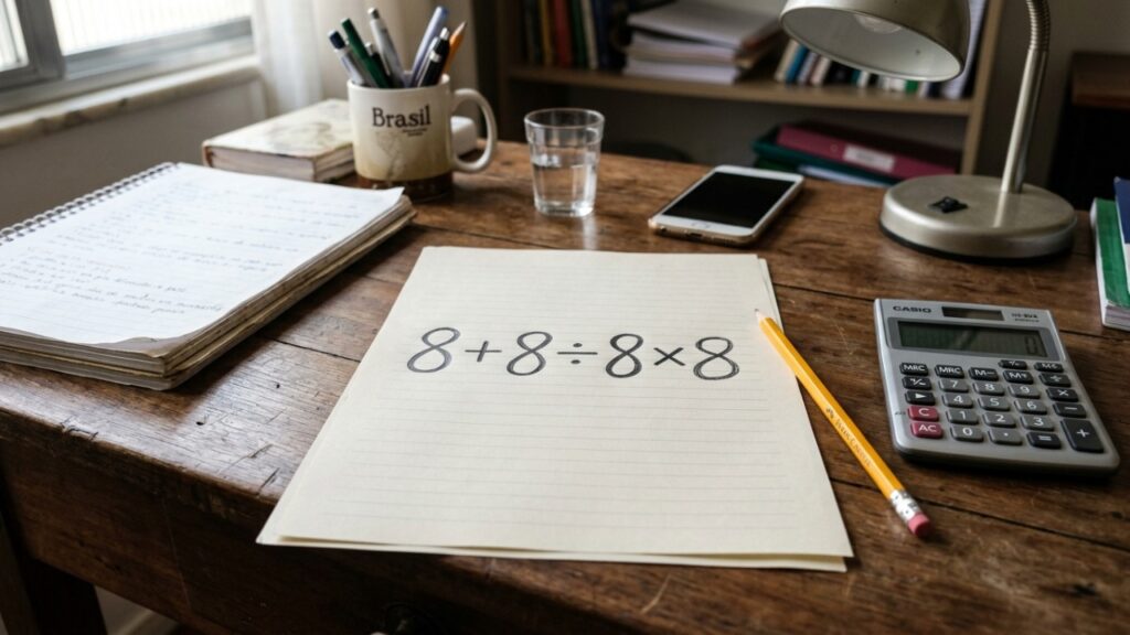 Você consegue resolver 8 + 8 ÷ 8 × 8 sem errar? A conta parece fácil, mas confunde até quem é bom em matemática