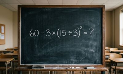 Se você resolver 60 − 3 × (15 ÷ 3)² de primeira, sua memória matemática está melhor que a de muita gente