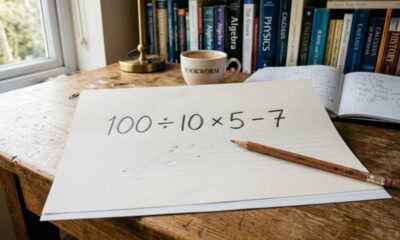 Resolva 100 ÷ 10 × 5 - 7 sem calculadora e veja se você cai no erro mais comum dessa conta