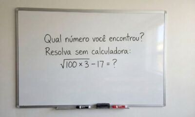 Qual número você encontrou? Resolva sem calculadora: √100 × 3 − 17