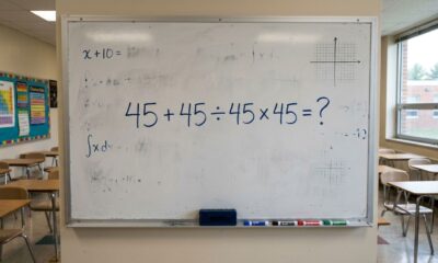 O cálculo 45 + 45 ÷ 45 × 45 parece fácil, mas poucos acertam de primeira