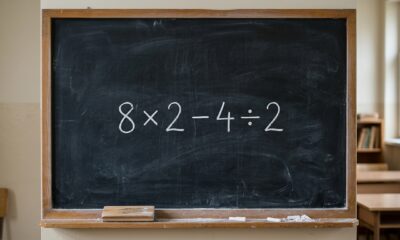 Só quem observa com calma consegue perceber onde a conta se perdeu: 8 × 2 − 4 ÷ 2 = 6