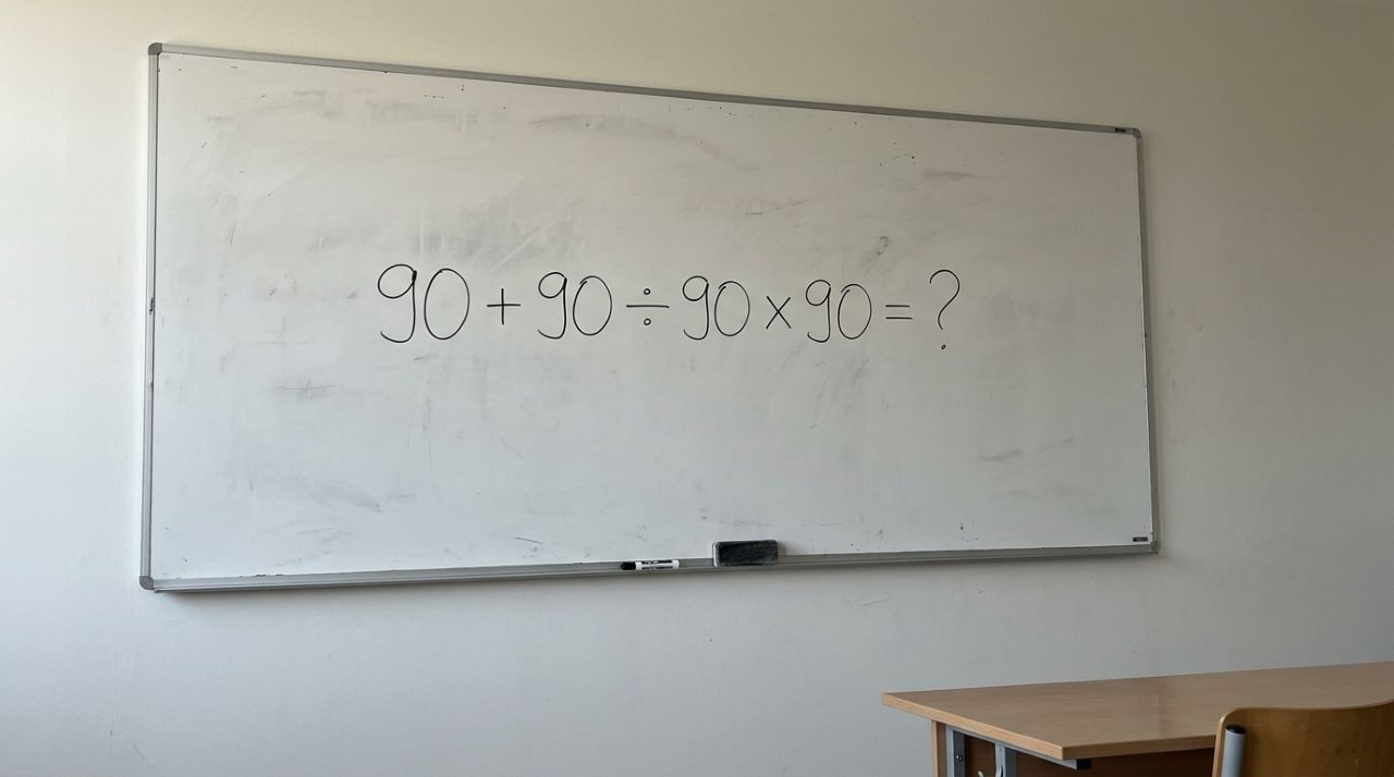 O cálculo 90 + 90 ÷ 90 × 90 parece fácil, mas poucos acertam de primeira