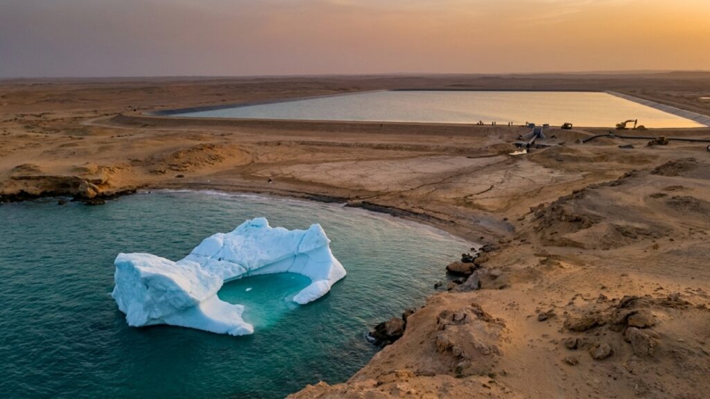 Um iceberg foi transportado do Alasca por milhares de quilômetros em 1977 para testar um plano que levaria água doce aos países mais secos do mundo