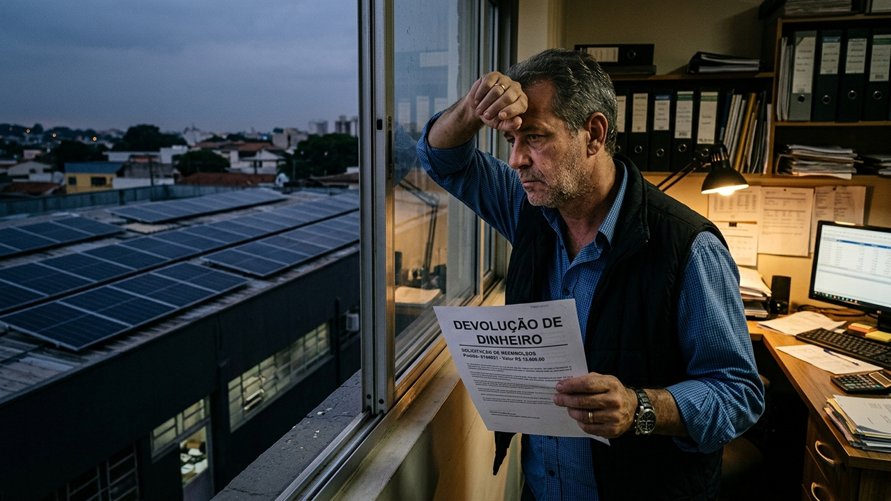 Comerciante instala energia solar de R$ 90 mil, equipamento queima no primeiro mês por falha de fábrica e Justiça manda devolver o dinheiro