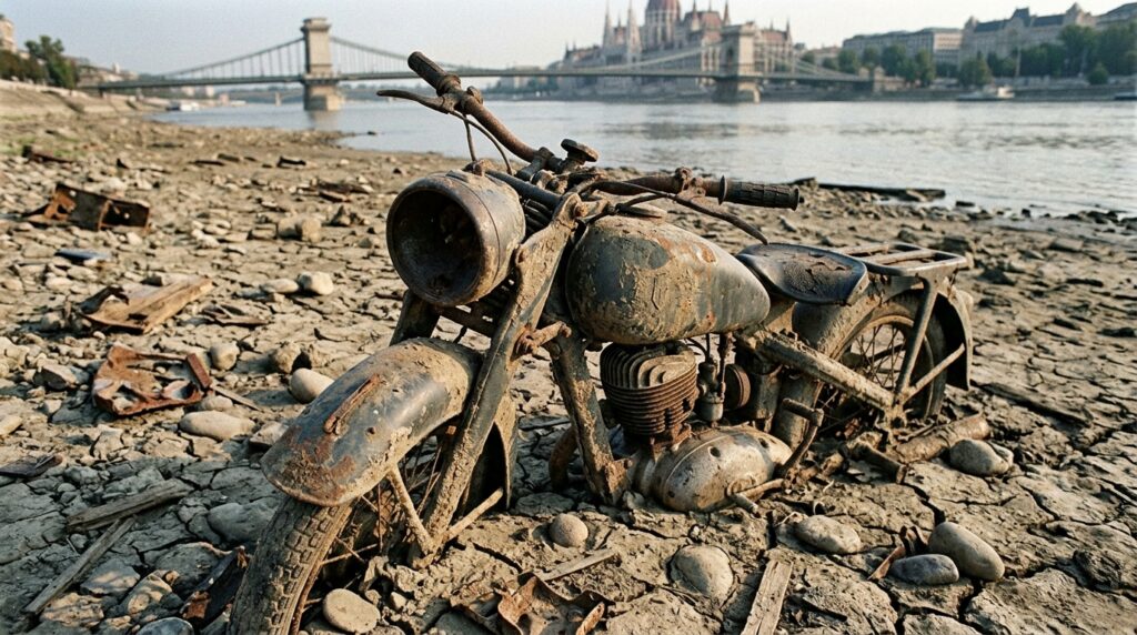 Após 80 anos, Danúbio revela motocicleta e restos de soldados da Segunda Guerra Mundial