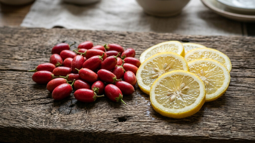 A fruta do milagre: chupe essa frutinha vermelha e por duas horas até um limão puro terá o gosto doce de uma limonada suíça com açúcar