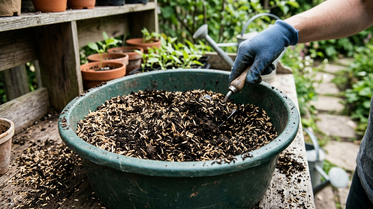 Como preparar um substrato leve, aerado e rico em nutrientes em casa gastando quase nada: o guia simples com terra vegetal e casca de arroz
