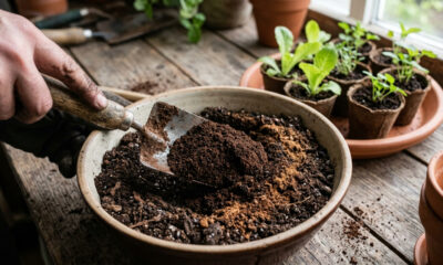 Misturar borra de café com canela em pó na terra: o segredo de adubação que acelera o crescimento de hortaliças e protege contra fungos no solo