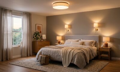 O que escolher para iluminar o quarto: luminária de cabeceira, plafon ou arandela? Cada uma muda a sensação do ambiente e pode incomodar no lugar errado