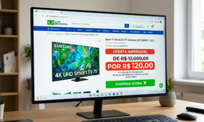 Consumidor encontra TV de R$ 12 mil anunciada por R$ 120 na internet, exige entrega do aparelho e juiz nega o pedido por reconhecer erro evidente