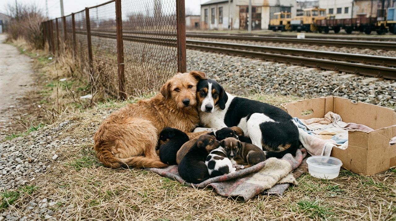 Duas mamães cachorras são resgatadas juntas e se recusam a abandonar uma à outra durante salvamento